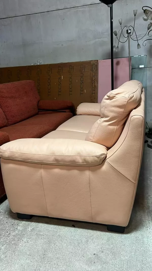 Canapea SH  din piele roz made in italy cu 3 locuri R-944 - imagine 4