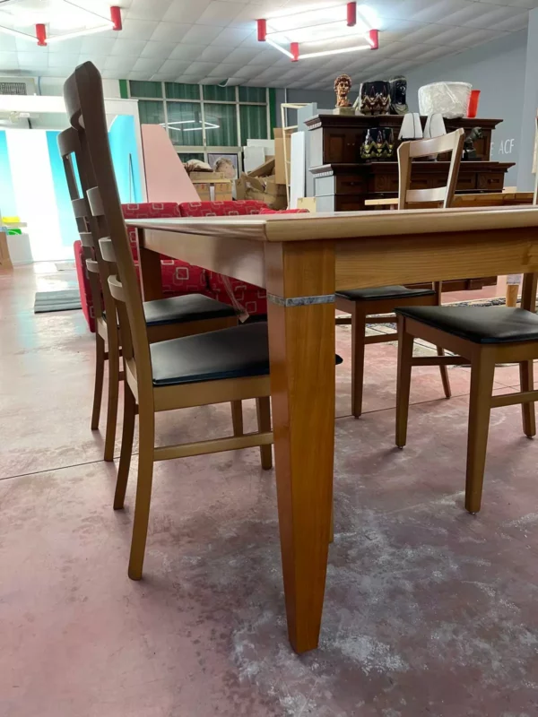 Masă extensibilă din lemn masiv calitate superioara cu 4 scaune made in italy R-901 - imagine 3