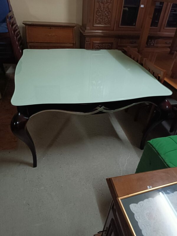 Masa patrata mare de sticla in lemn masiv made in italy R-992 - imagine 2