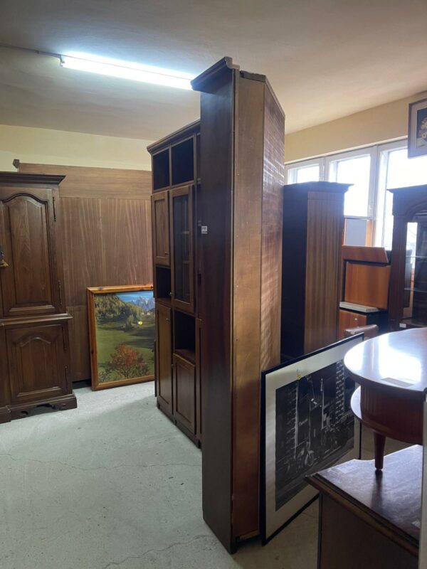 Mobilier de sufragerie / biblioteca din lemn de nuc masiv made in italy R-939 - imagine 2