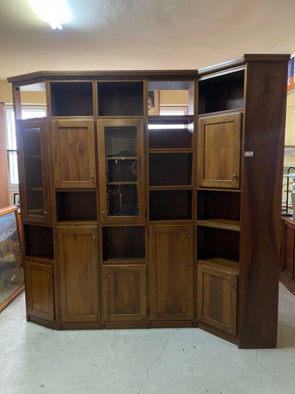 Mobilier de sufragerie / biblioteca din lemn de nuc masiv made in italy R-939