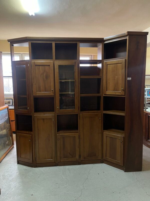 Mobilier de sufragerie / biblioteca din lemn de nuc masiv made in italy R-939 - imagine 4